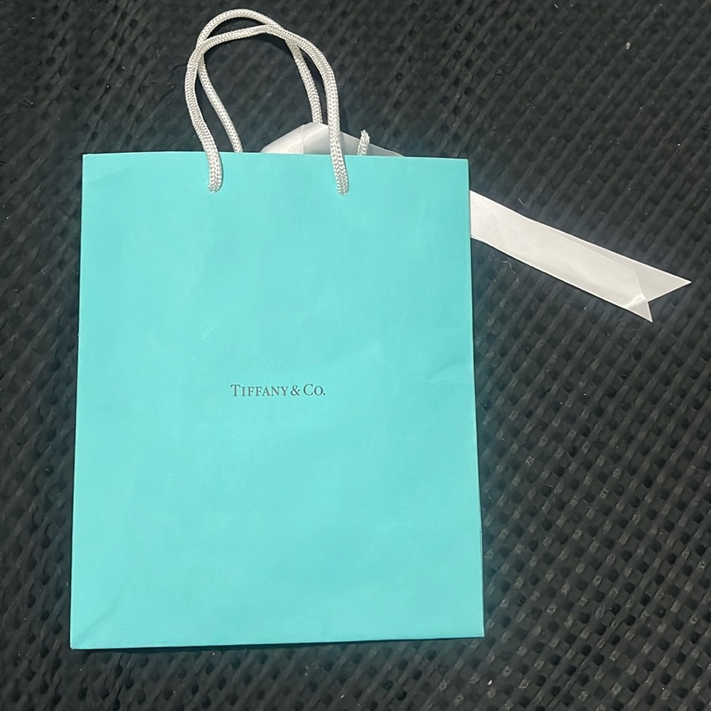 Authentic Tiffany & Co 8”X 10” Gift bag + white bow tie